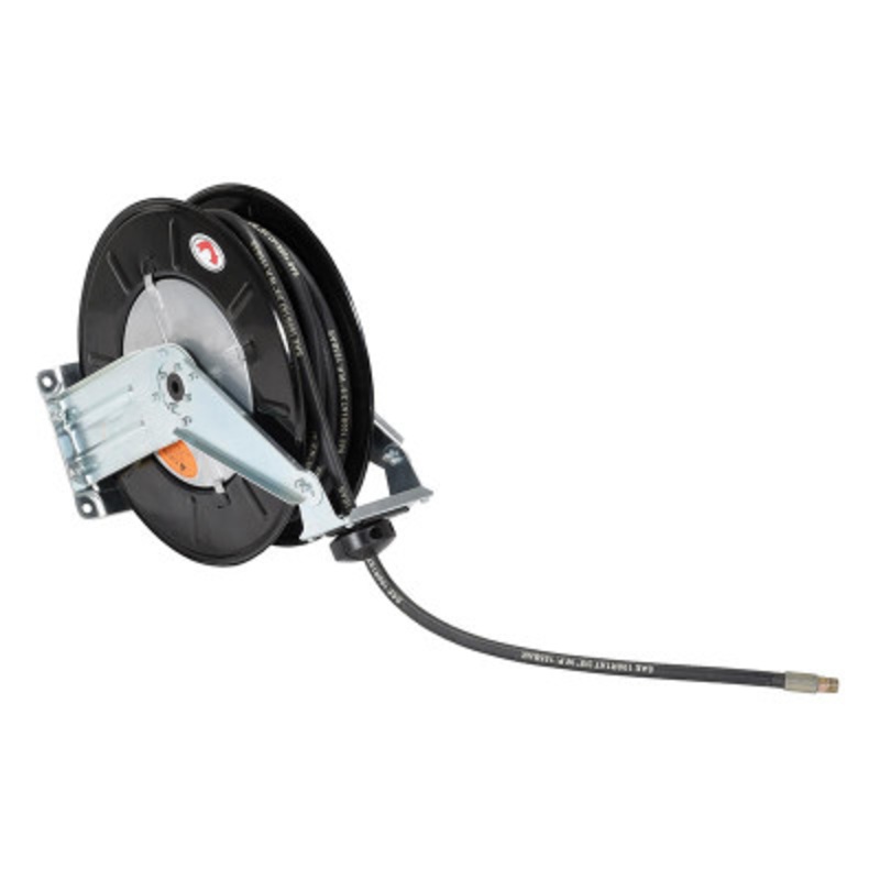 Steel Spring Driven Hose Reel 35 Ft. 1/2in Diameter, Black