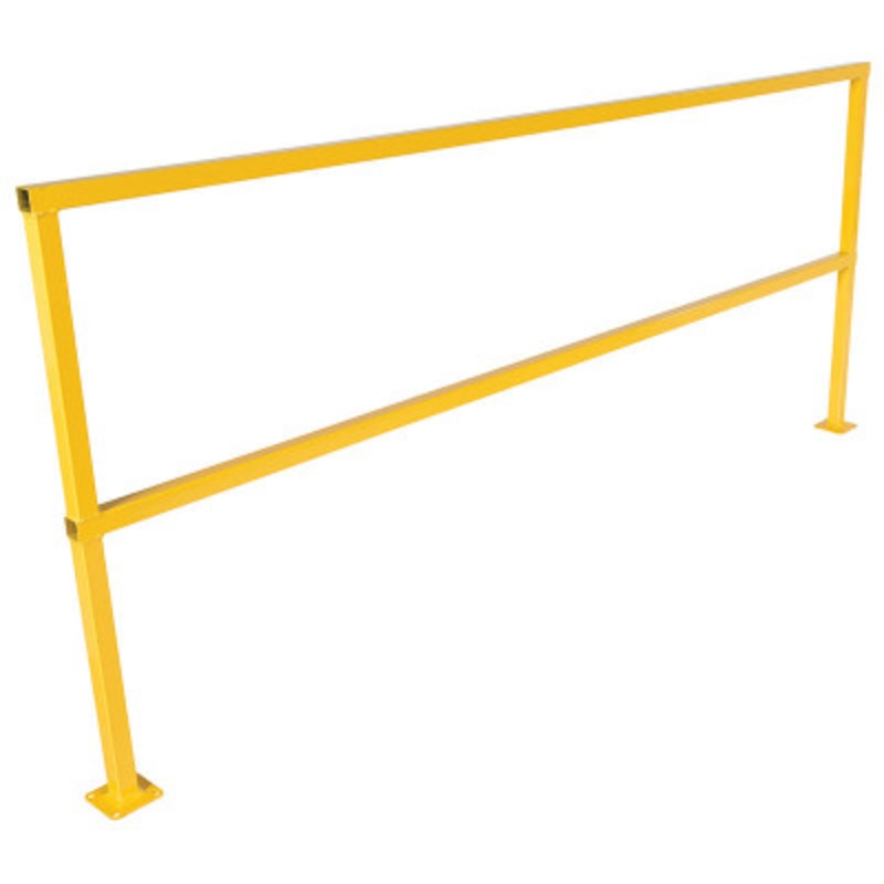 Steel Square Safety Handrail, 98-1/2in x 4in x 42in, Yellow