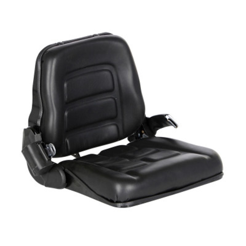 Vinyl Fork Truck Seat with Seat Belt 19 x 21-1/2 x 7in, Blk