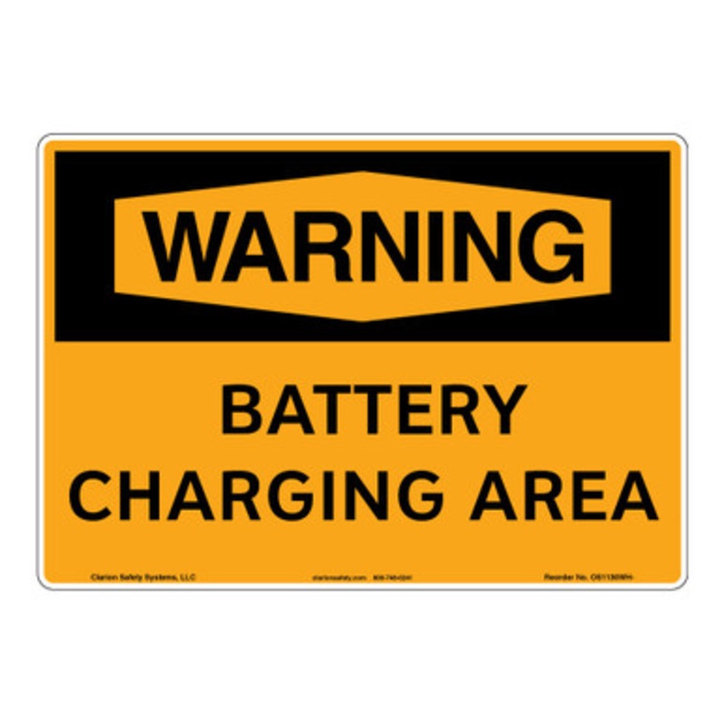 Warning/Battery Charging Area Sign (OS1130WH-)
