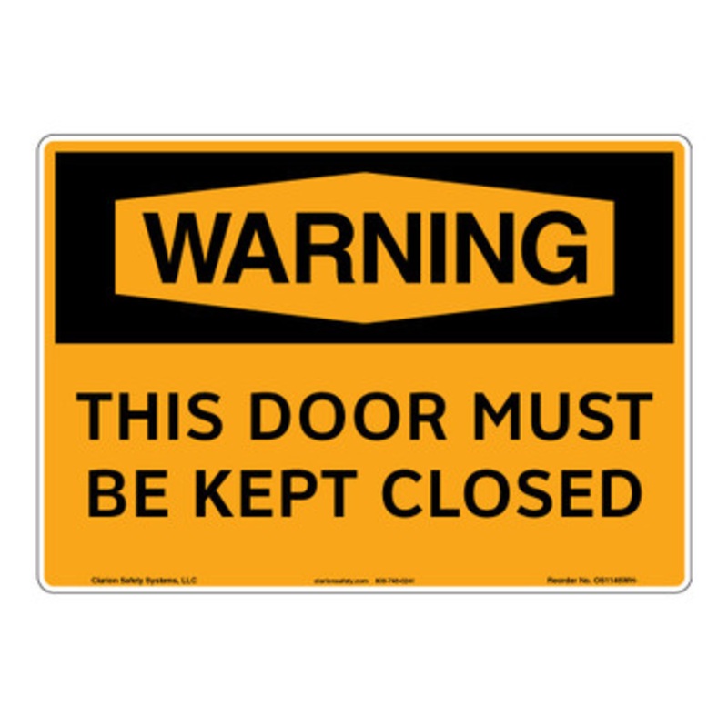 Warning/Door Closed Sign (OS1145WH-)