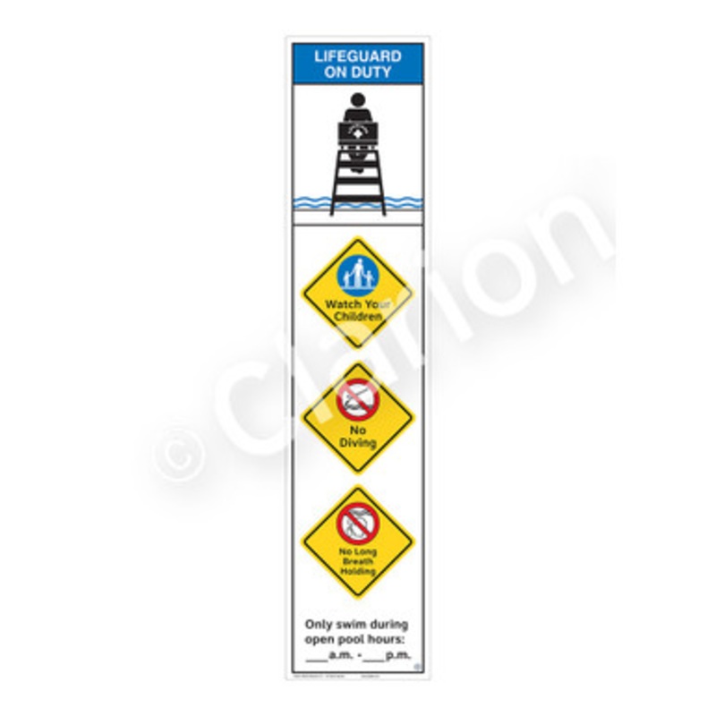 Lifeguard on Duty Watch Your Children Sign (WSS2458-e)