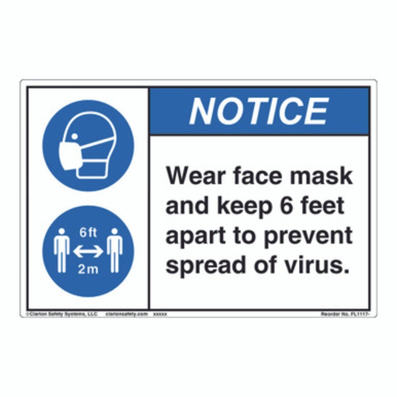 Notice/Face Mask/6 ft Apart (FL1115-)