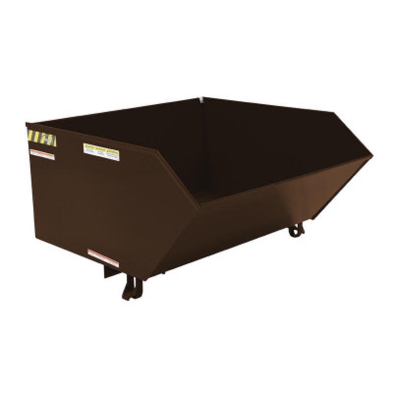 Steel Low Profile Self Dumping Hopper, 1 Cu Yd, 6000 lb., Brown