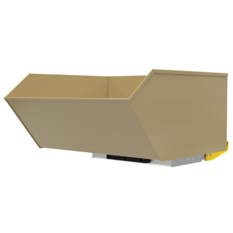 Steel Medium Duty Bump and Dump Hopper, 1 Cu Yd, 4,000 lb., Tan