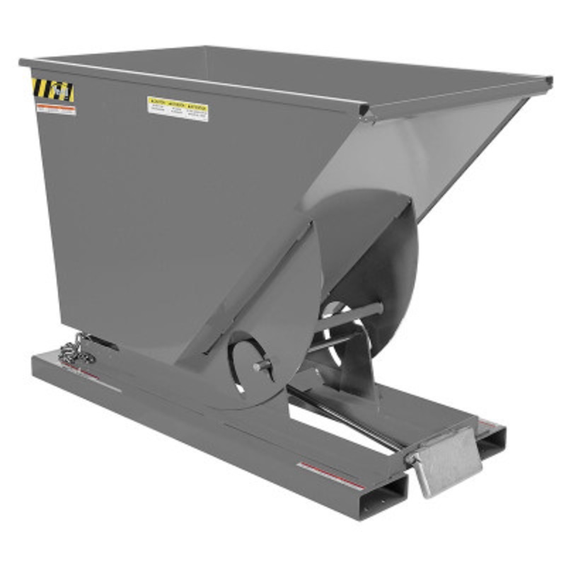 Steel Medium Duty Self Dumping Hopper, 3/4 Cu Yd, 4000 lb., Gray