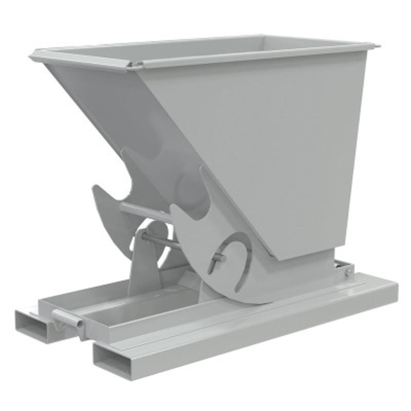 Steel No Bump and Dump Hopper, 1/3 Cu Yd, 4000 lb., Gray