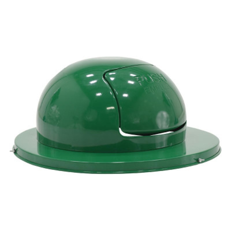 TRASH-TOP-DD-GN, Stl Waste Top Dual Door For Drum-Green