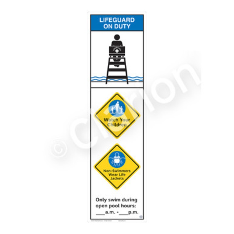 Lifeguard on Duty Watch Your Children Sign (WSS2362-e)