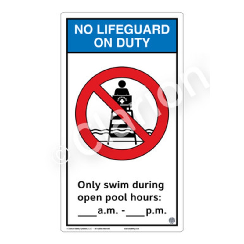 No Lifeguard on Duty Only Swim During Sign (WSS2153-e)