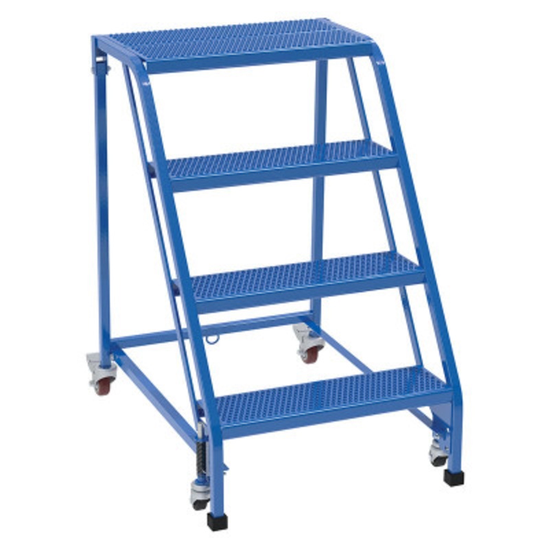 Slope Ladder, 58 Degree, 4 Perforated No Step, 350 lb., Blue