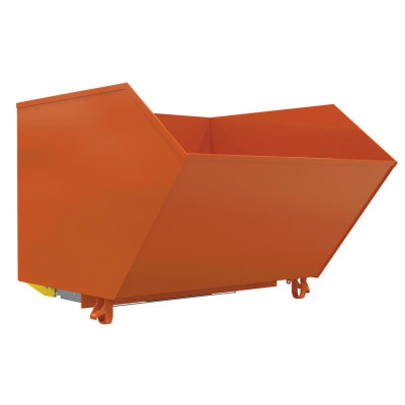 Steel Bump and Dump Hopper, 1-1/2 Cu Yd, 4,000 lb., Orange