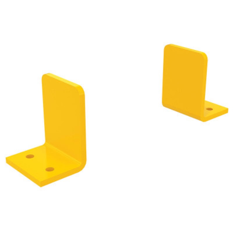 Steel Gantry Crane V-Groove Track End Stops 5in High, Yellow
