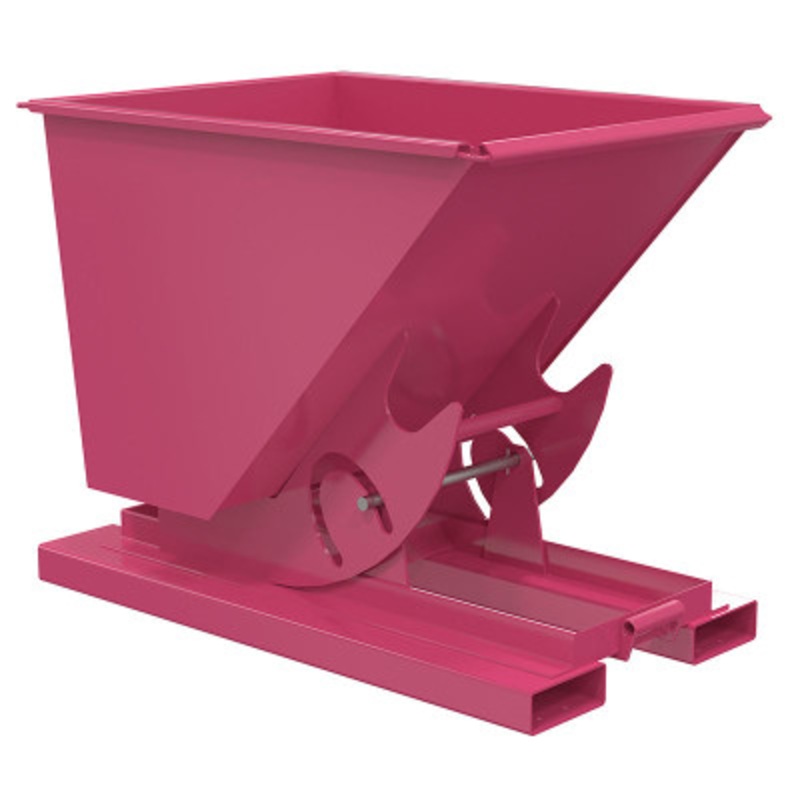 Steel No Bump and Dump Hopper, 1/2 Cu Yd, 2000 lb., Bubble Gum