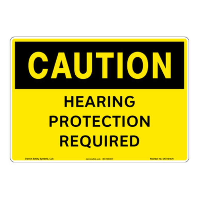 Caution/Hearing Protection Required Sign (OS1194CH-)