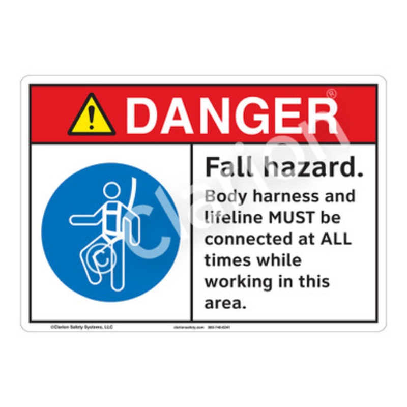 Danger Fall Hazard Sign (F1254-)