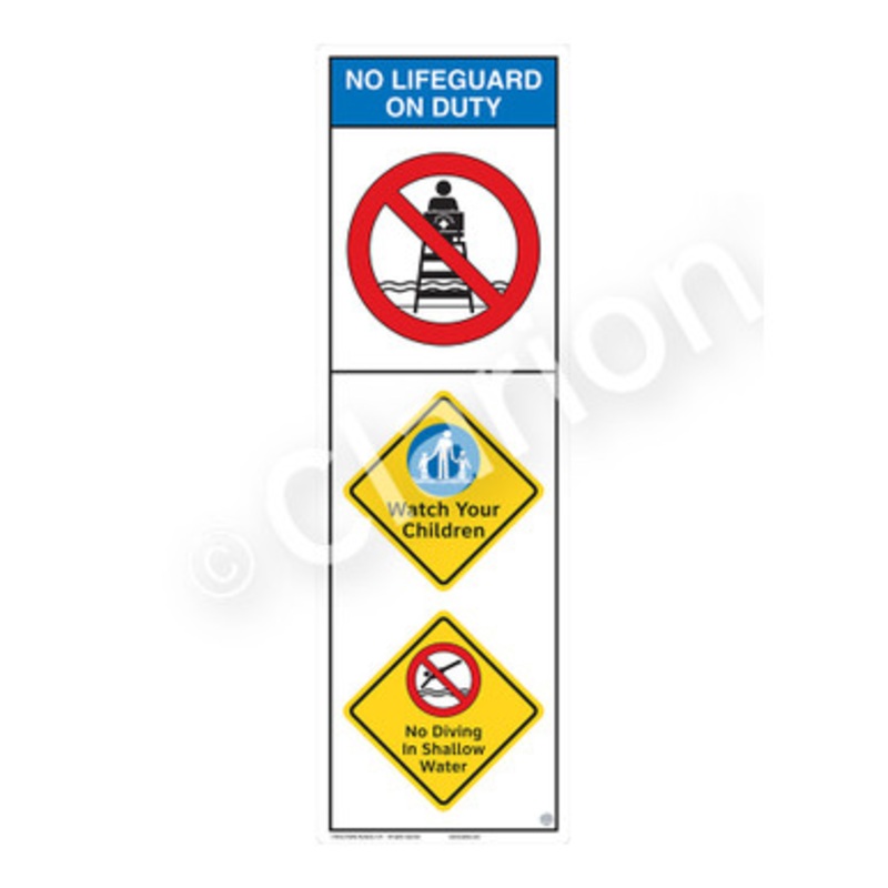 No Lifeguard on Duty Watch Your Children Sign (WSS2302-e)