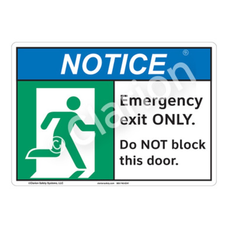 Notice Emergency Exit Only Sign (F1246-)
