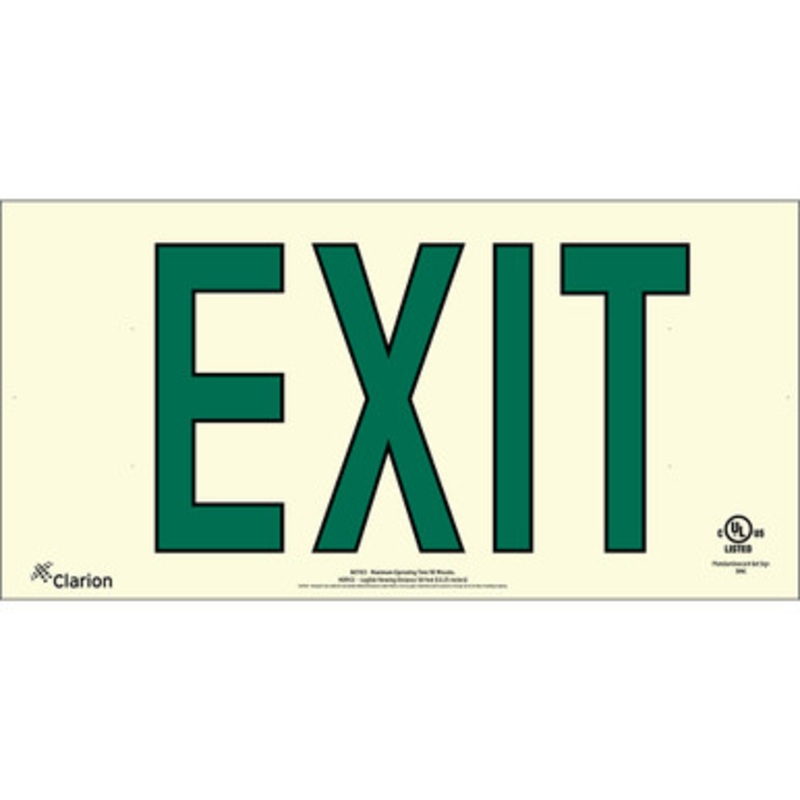Series 400 UL 924 PVC Exit Sign – Green Letters