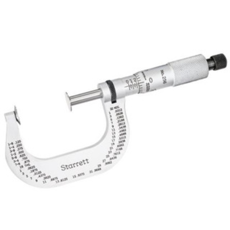 Starrett 1-2 Disc-Type Micrometer 256RL-2 – 11-114-6