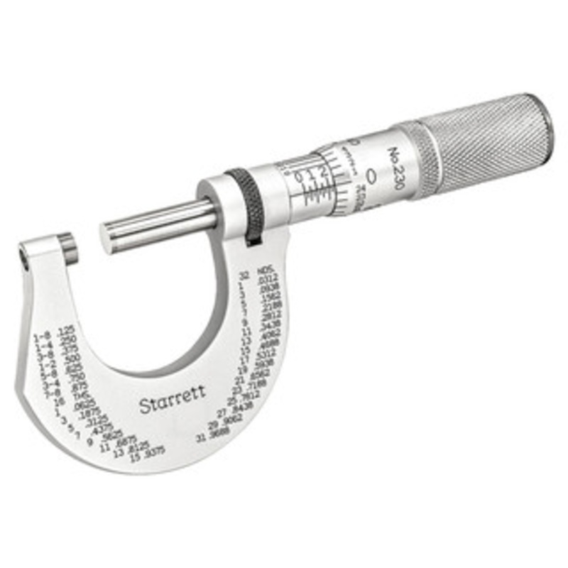 Starrett T230XFL 0-1 Outside Micrometer – T230-XFL