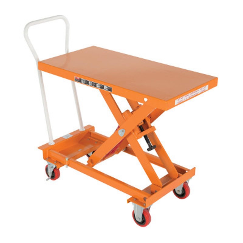 Steel Auto Hite Cart, 48-1/2 x 20-1/2 x 35-1/2in, 800 lb., Orange