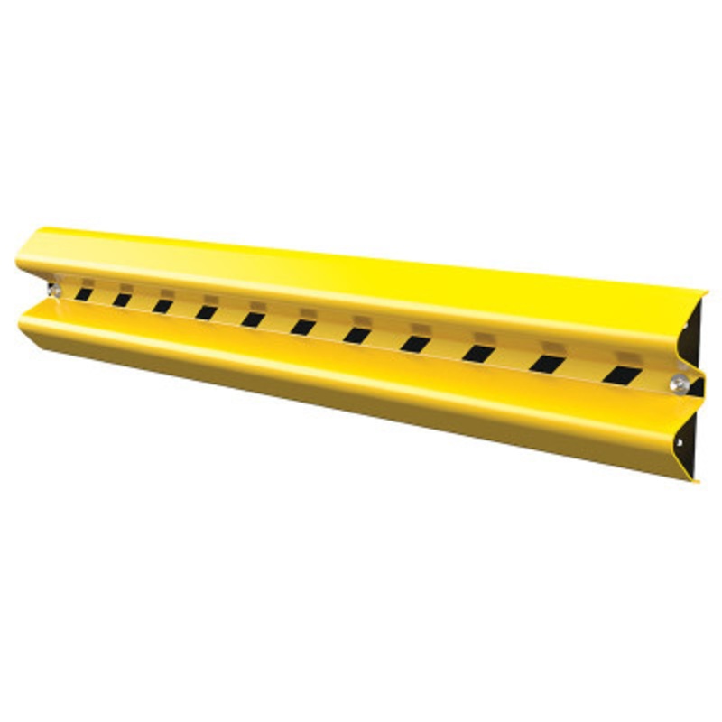 Steel Guard Rail Wall Mount, 72in Length, Yellow