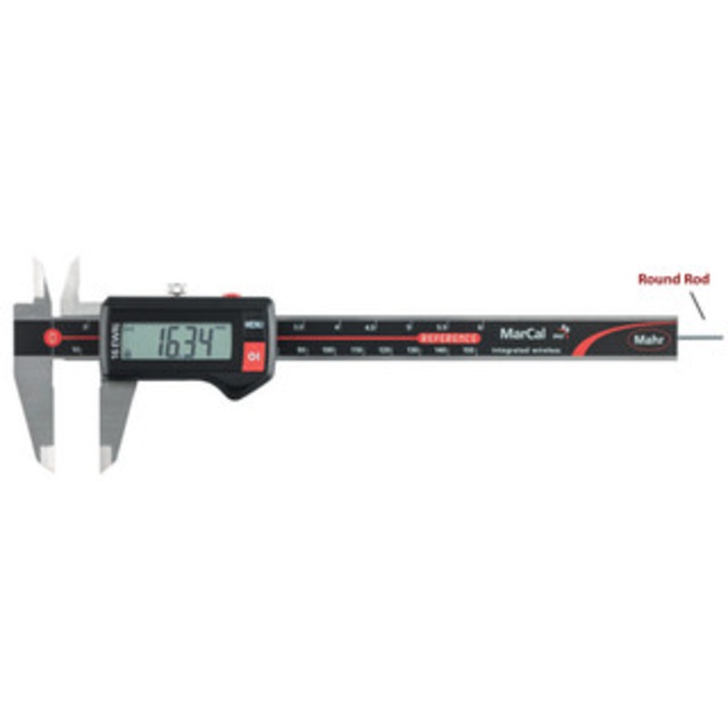 MAHR Digital Caliper MarCal 16 EWRi, 6/150mm, Round Depth Rod w/ Friction Wheel – 4103401