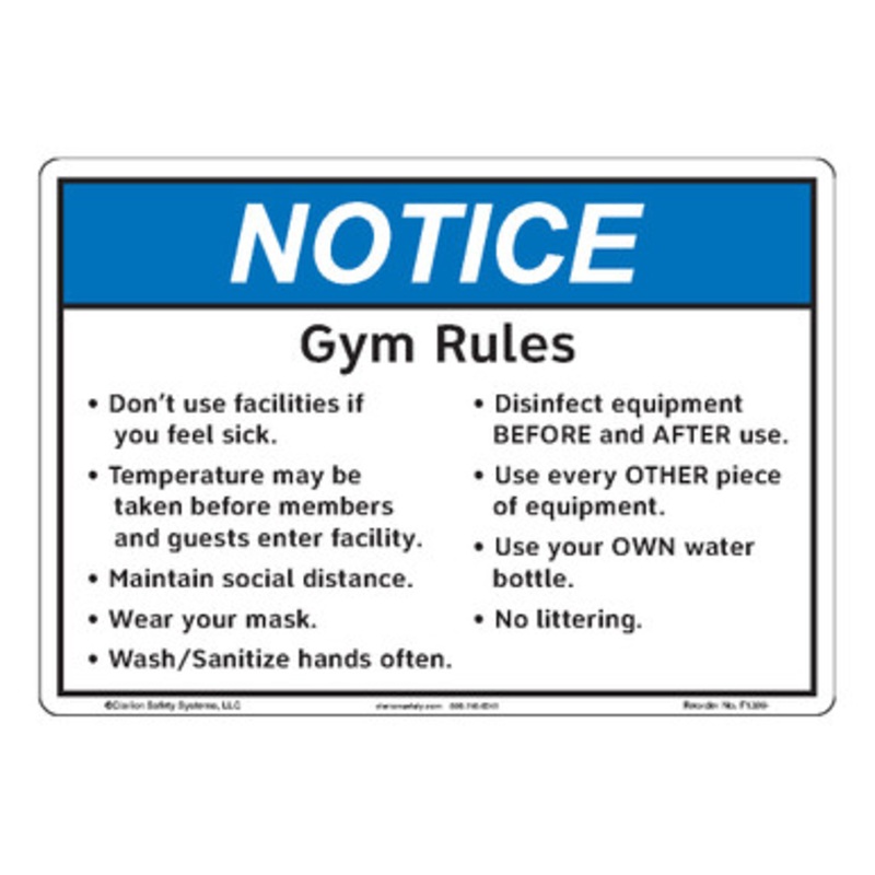 Notice/Gym Rules (F1386-)