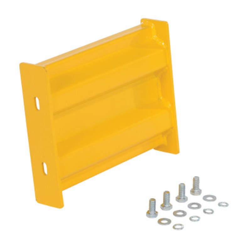Steel 2 Ribbed Bolt On Style Guard Rail, 12in Length, Yellow