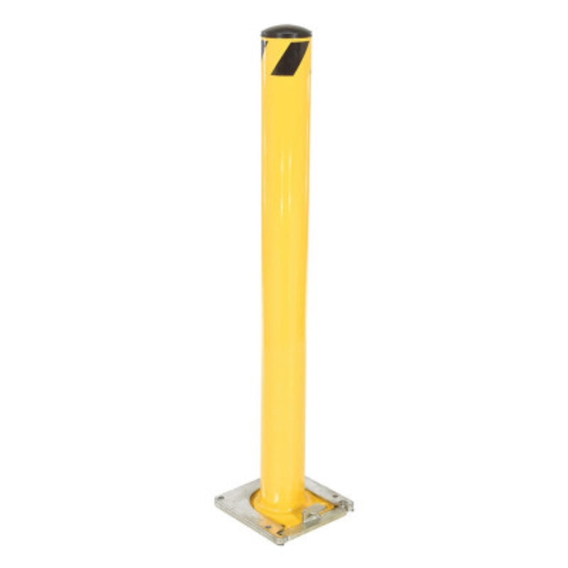 Surface Mounted Pipe Safety Bollard, 48 x 5-1/2in, Yellow