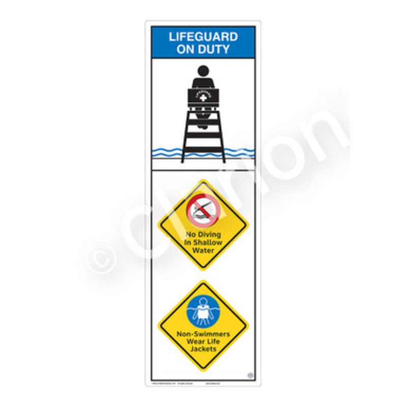 Lifeguard on Duty No Diving in Shallow Water Sign (WSS2316-e)