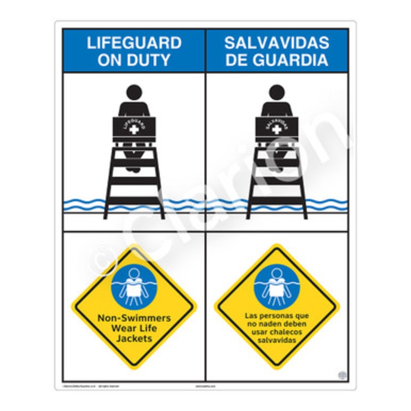 Lifeguard on Duty Non-Swimmers Life Jackets Sign (WSS2209-b)