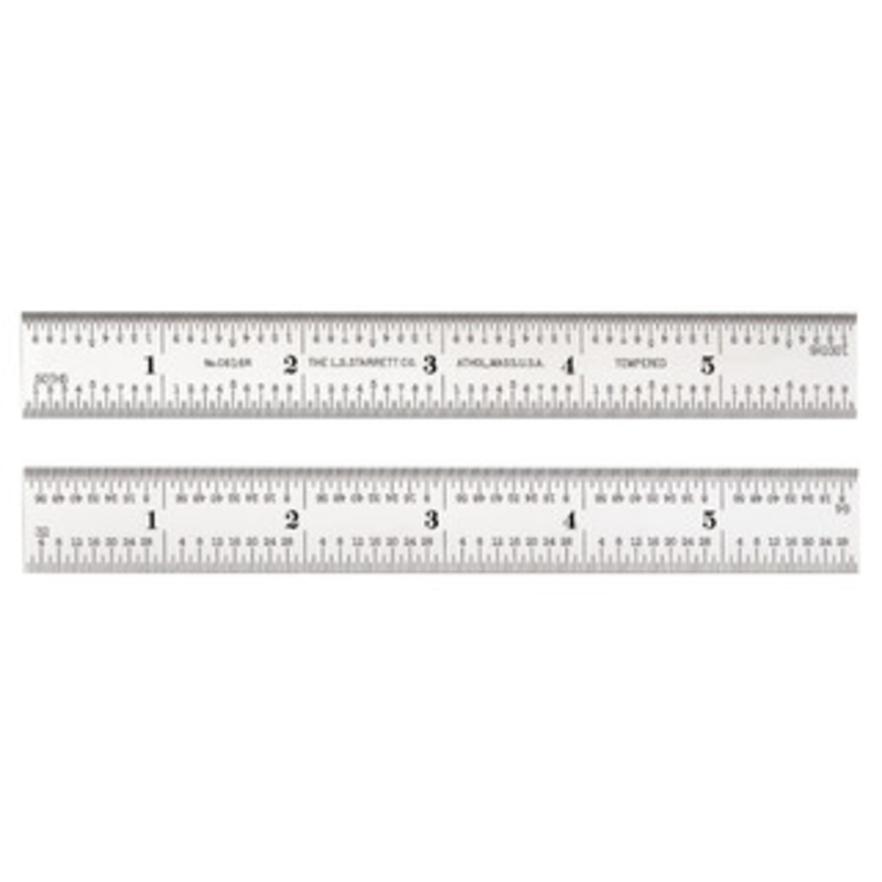 Starrett C616R-6 Steel Rule with Inch Graduations, 6, EDP 52701