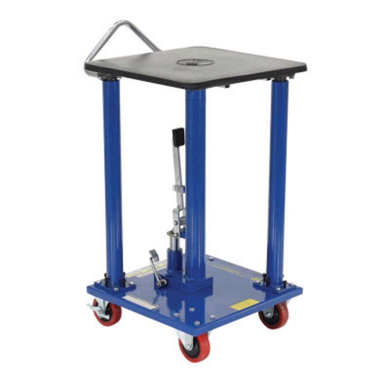 Steel Hydraulic Post Table, 18in x 18in, 500 lb., Blue
