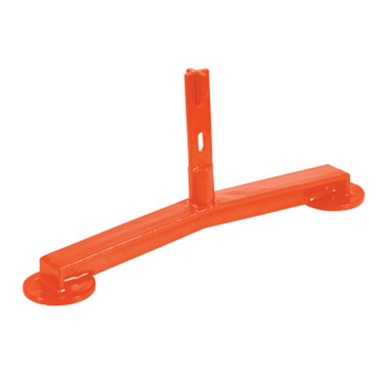 Steel Pipe Railing Barricade Base With Feet, Orange