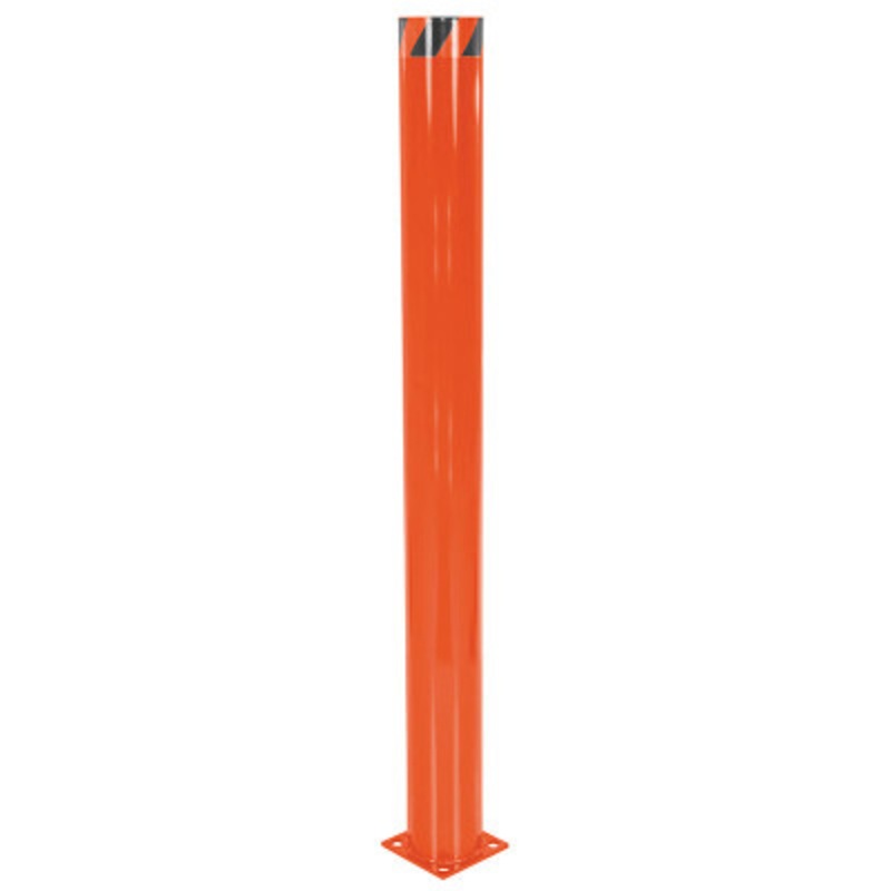 Steel Pipe Safety Bollard, 62in x 6-1/2in, Orange