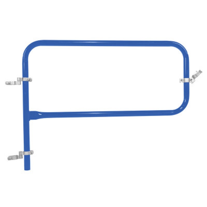 Steel Pipe Safety Railing Gate, P-Shaped, 48in x 36in, Blue