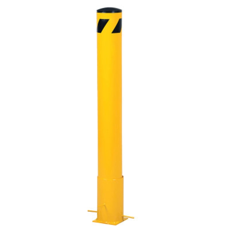 Steel Removable Pipe Safety Bollard, 36in x 5-1/2in, Yellow