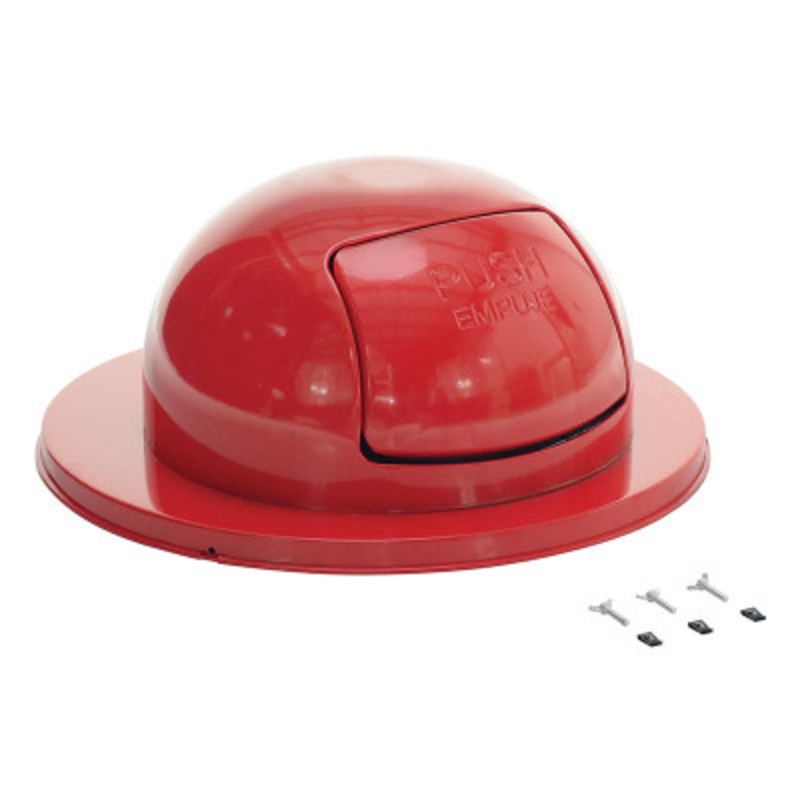 Steel Waste Disposal Top for 55 Gallon Drums, Red