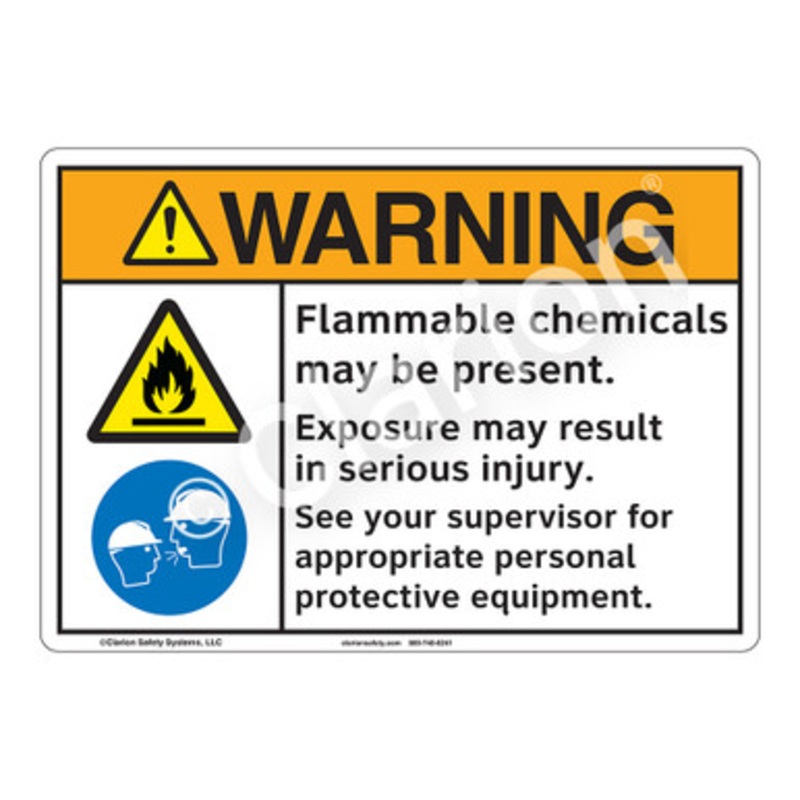 Warning Flammable Chemicals Sign (F1258-)