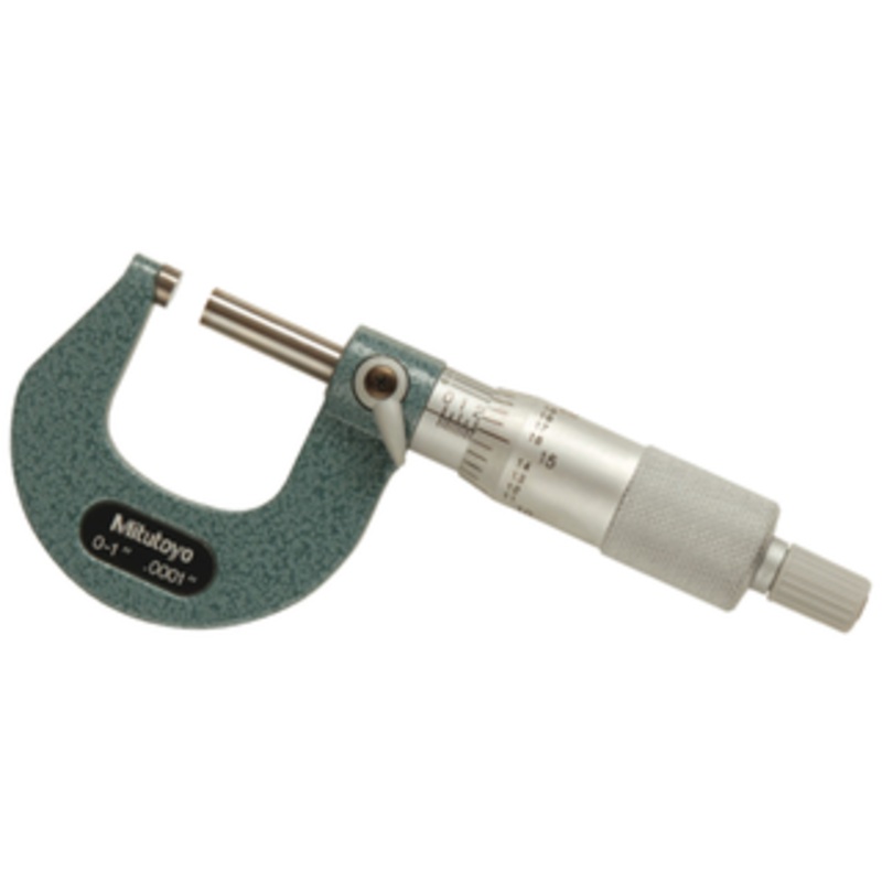 Mitutoyo Flat End Spindle Outside Micrometer, 0-1 Range – 103-260