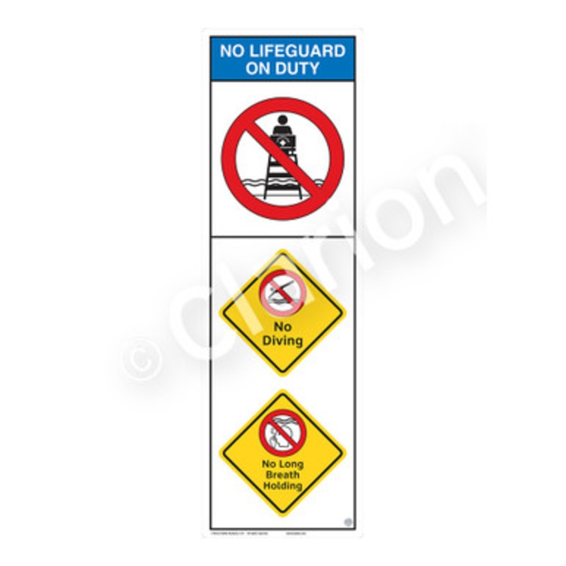 No Lifeguard on Duty No Diving Sign (WSS2306-e)