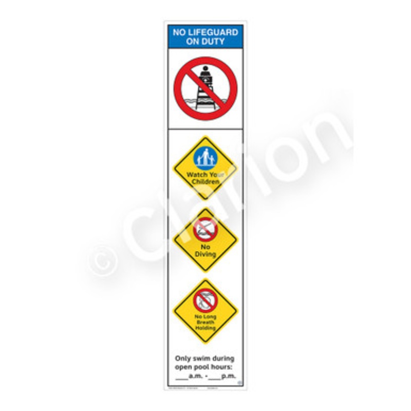 No Lifeguard on Duty Watch Your Children Sign (WSS2452-e)