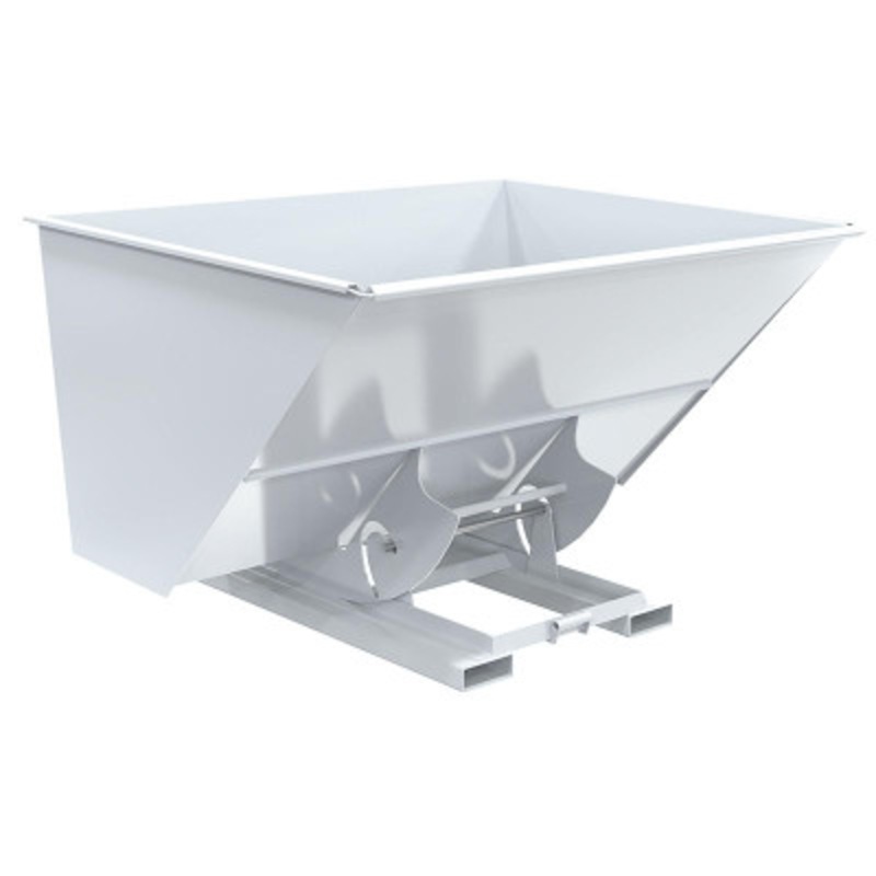 Steel No Bump and Dump Hopper, 3 Cu Yd, 2000 lb., White