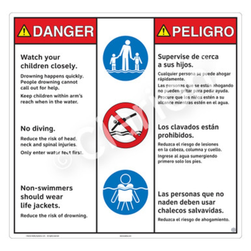 Danger Watch Your Children Sign (WSS3310-b)