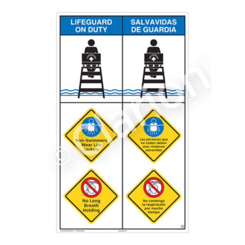 Lifeguard on Duty Non-Swimmers Life Jackets Sign (WSS2318-b)