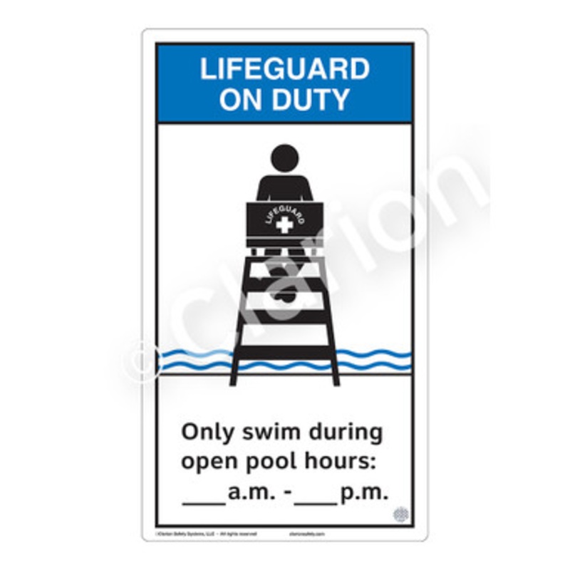 Lifeguard on Duty Only Swim During Sign (WSS2154-e)