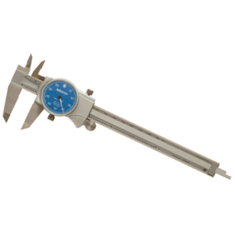 Mitutoyo 0 – 6 Range, Blue Face Dial Caliper, Jaw Depth 1-9/16 – 505-742-51J