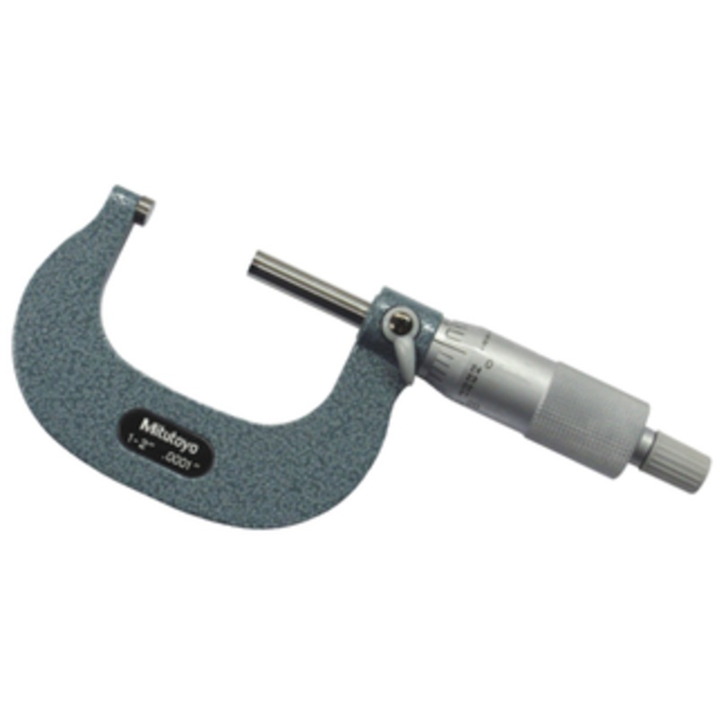 Mitutoyo Flat End Spindle Outside Micrometer, 1-2 Range – 103-262